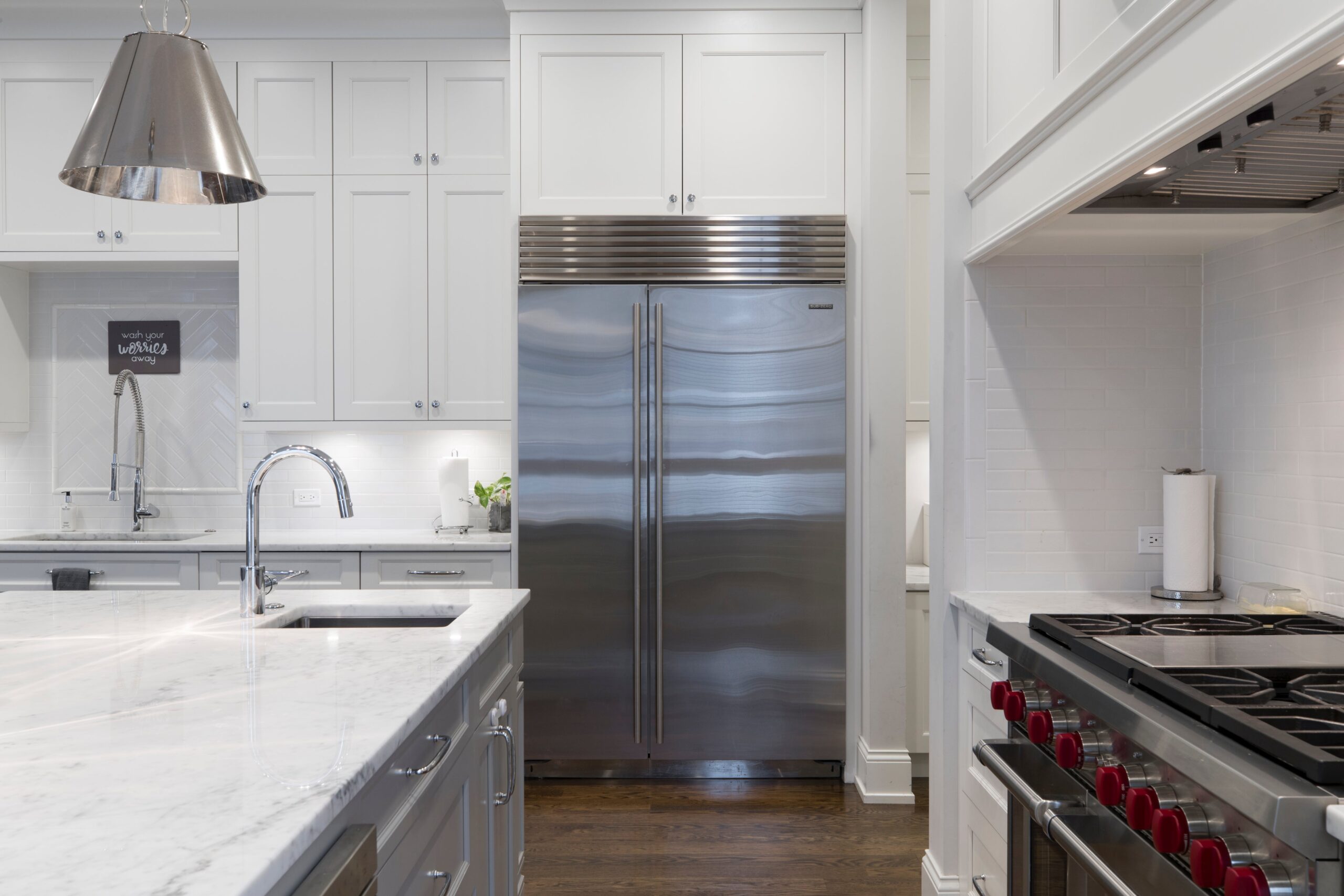 Stainless Steel Kitchen Cabinets with Center Island